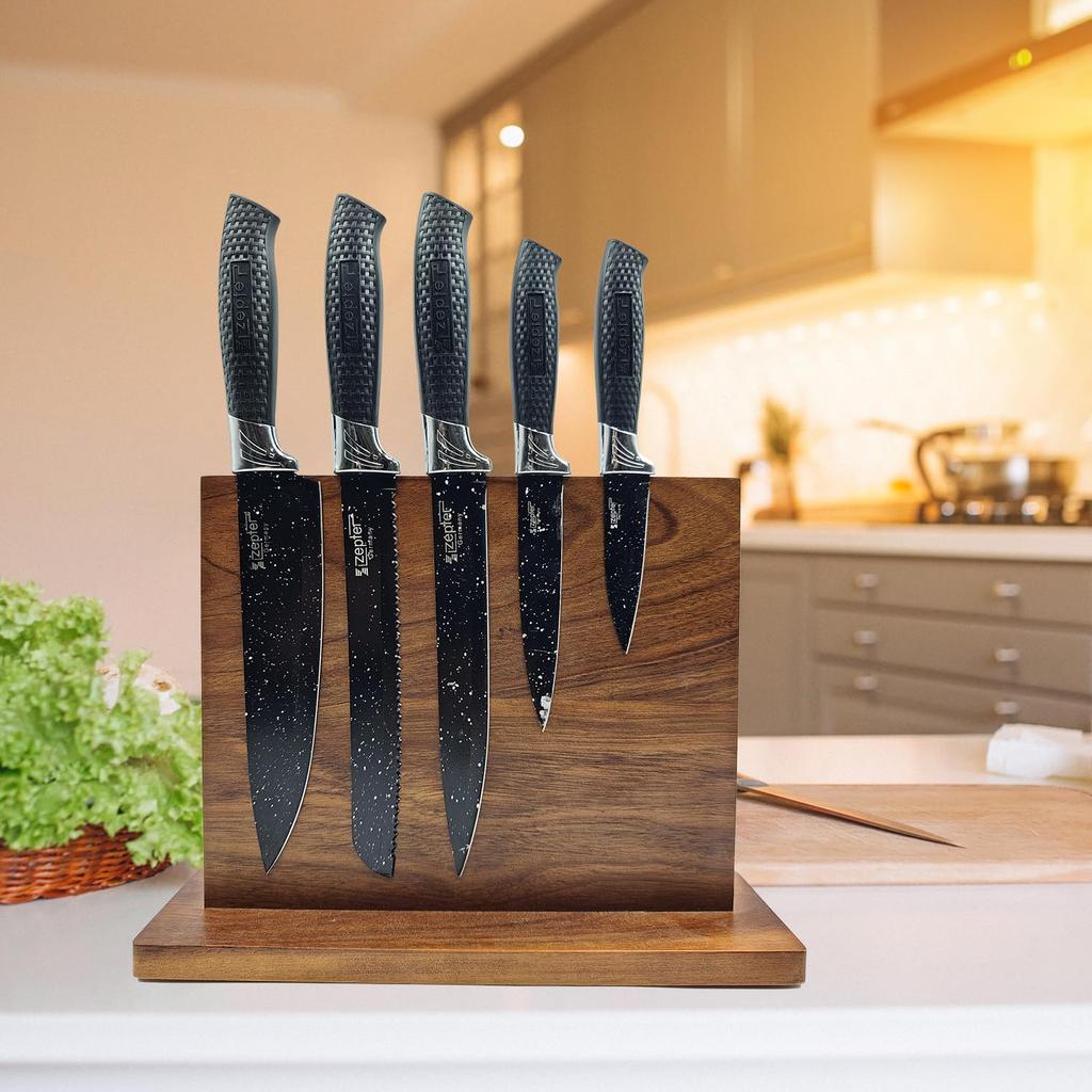 CRKMDCR Magnetic Knife Stand, Wooden Knife Holder, Strong Magnetic Wooden Knife Holder, Magnetic Knife Holder Storage Rack, Wooden Knife Holder, Knife