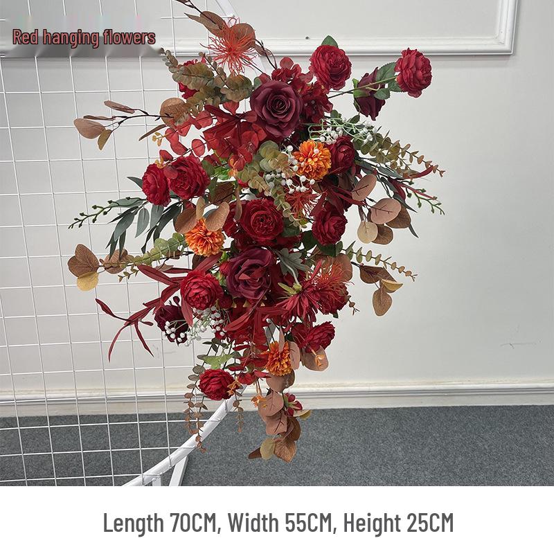 2025 Wedding Floral Decoration: Engagement Banquet Scene, Road/Stage Floral Rows, Arch Flowers, Artificial Background Simulation, Floral Art.
