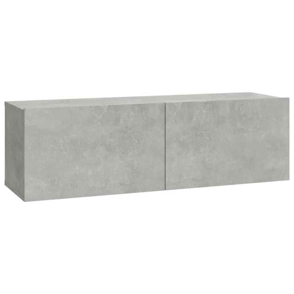 6 piece TV cabinet set concrete grey particleboard