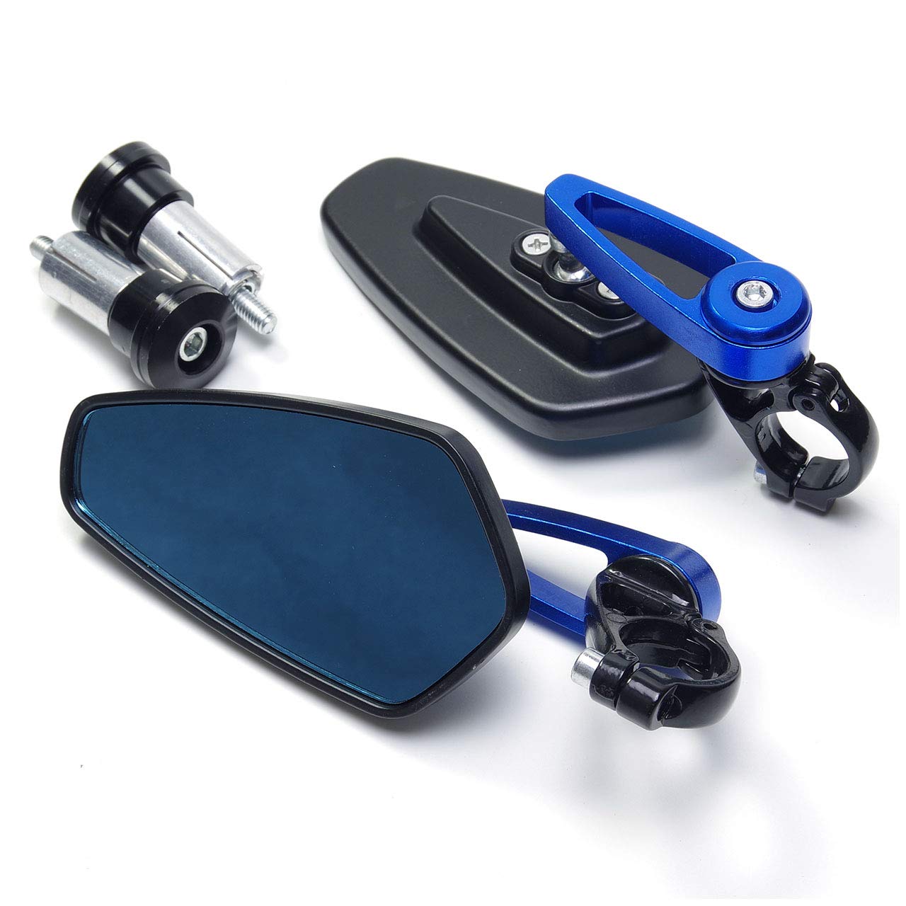 

GoodsLand [5 color] General Purpose Anti-Glare Aluminum Bar End Mirror, Motorcycle Left and Right 10.5cm x 5.5cm синий