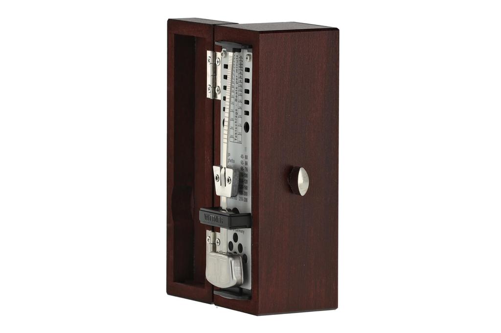 Wittner Wooden Metronome Super Mini Tactel with Wooden Case, Mahogany 880210