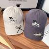 Cute Dog Baseball Cap For Women Outdoor Sunshade Duck Tongue Caps Sweet Bow Peaked Hat Big Brim Adjustable Girl Sunscreen Visors