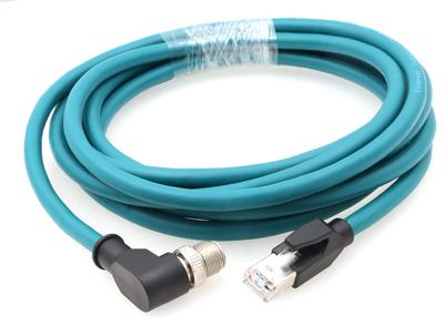 ZBLZGP M12 Male To Female To RJ45 Cat7e Ethernet Shielded Cable for Cognex Industrial Cameras To Male To Dark 8-Pin X-Code (Elbow X-Code RJ45, Male,