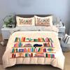 Bookshelves, cat, globe, trophy. Bedding sets Duvet cover sets Duvet covers Pillowcases(1*Duvet Cover 2*Pillowcases without duvet insert)