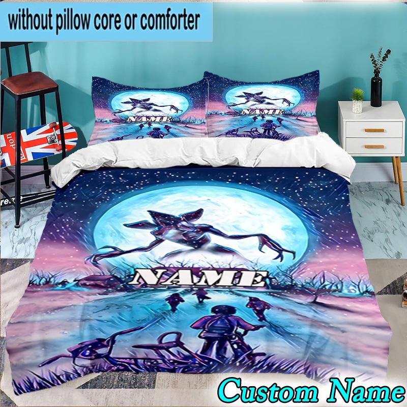 3PCS Custom Name Eleven Stranger Bedding Set, Bedding Set Including 1pc Duvet Cover And 2pcs Pillowcases for Bedroom,Dormitory Gift