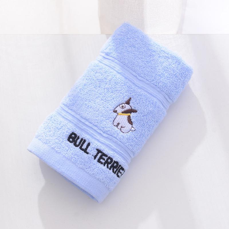 

Бытовое мягкое впитывающее однотонное хлопковое полотенце для лица, полотенце для лица для детского сада, детское полотенце с вышивкой 25*50cm синий