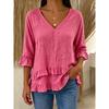 BITCED Women's Fashion Casual V-Neck 3/4 Sleeves Blouses & Shirts