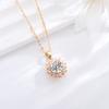 New Seiko Full Diamond Sunflower Necklace, Light Luxury Ins Wind Collarbone Chain