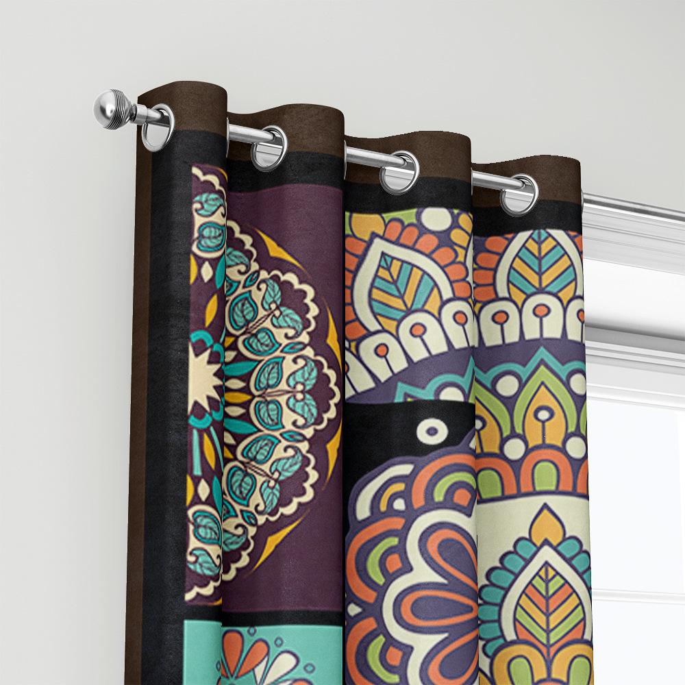 Perdele Perdele Boeme Perdele Blackout cu Imprimare Digitală Dormitor Fără Găurire