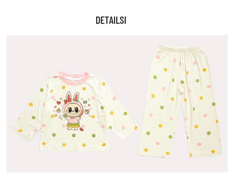 Girls' La Bu Bu Modal Pajama Set - Long Sleeve, Spring/Fall 2025, for Children & Babies, Air Conditioning Homewear.