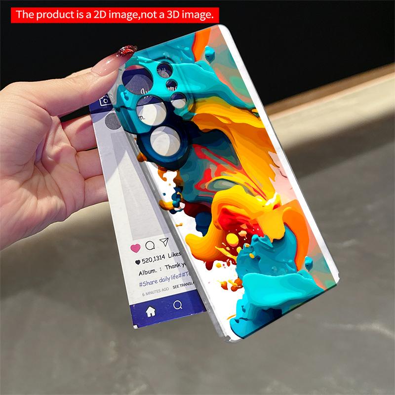 2DFlat Samsung phone case Vibrant Fluid Color Splash Art Phone Case Applicable to Galaxy S23 S24 S25ULTRA S26 A12 A14 A15 A16 A54 A55