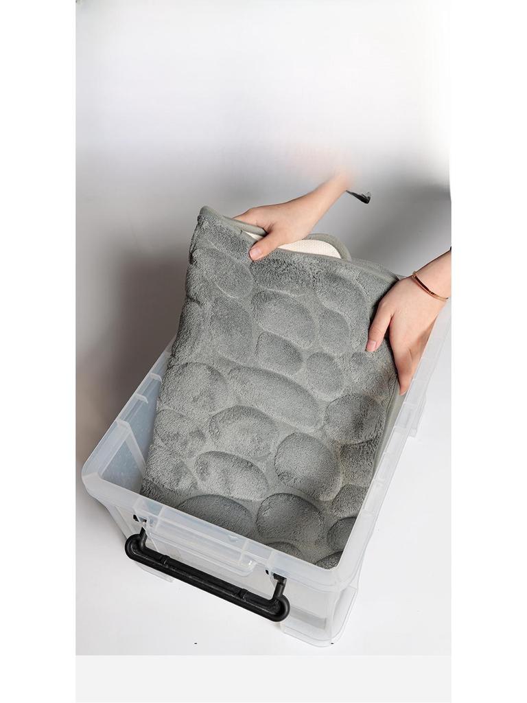 Pebble Embossed Water-Absorbent Non-Slip Door Mat – Cute, Durable Carpet for Bathroom and Entrance.