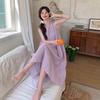 French Purple Sleeveless Vest Suspender Dress Children 2026 New Summer Seaside Vacation Dress High Sense