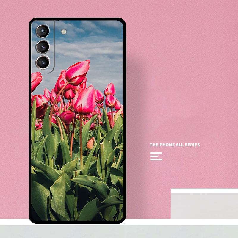 Tulips Flower Phone Case For Samsung Galaxy S26 S25 S24 S20 S21 S22 S23 Ultra S10 Plus S25 FE Cover Coque