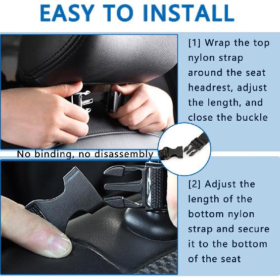 Aokdom 2PCS Car Seat Back Organizer,Extra Large Capacity Car Seat Organizer With 6 Mesh Pocket,2 Cup Holder & 4 Storage Bag,Road Trip Essentials For