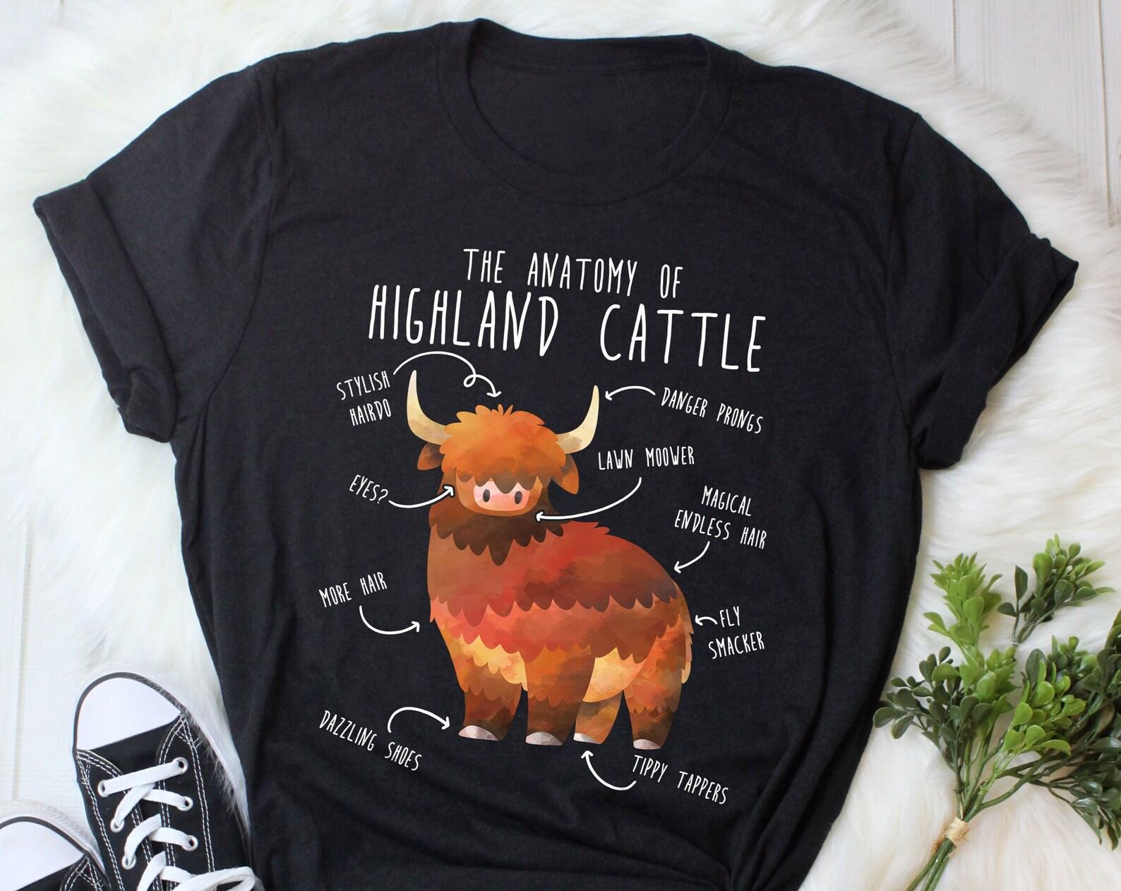 Highland Cow Shirt,  , Funny Cow Lover Gift, Cute Farmer T-shirt, Livestock Tshirt, Mom, Dad, Hairy Scottish Cow, Rancher, Homestead 140