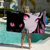 Serviette Filles Chat Noir Serviette de Plage Surdimensionnée Serviette à Séchage Rapide Absorbante Douce Serviettes de Bain Plage pour Hommes Femmes