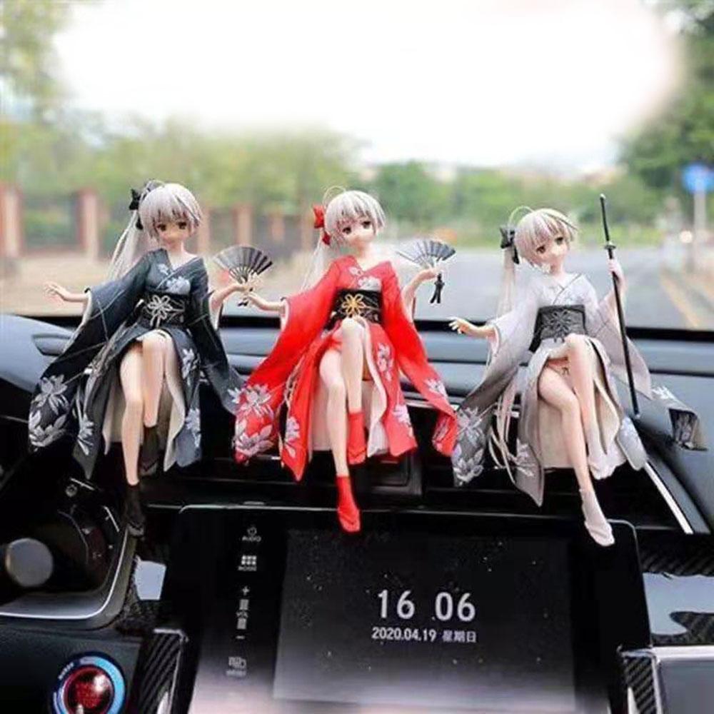 Anime Black Red Kasugano Sora PVC Action Figurine Collection Sitting Position Model Lovely Desktop Car Decoration Toys Kid Gifts