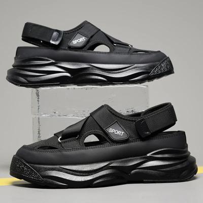 Sandali da uomo alla moda, estivi, scarpe casual da uomo, scarpe da ginnastica con plateau antiscivolo, in rete, versatili e traspiranti, scarpe sportive da corsa