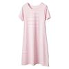 Women's Combed Cotton Pajama Dress with Built-in Bra Pads – Cool, Summer-Ready, Wearable Outdoors, All-Cotton Nightgown.