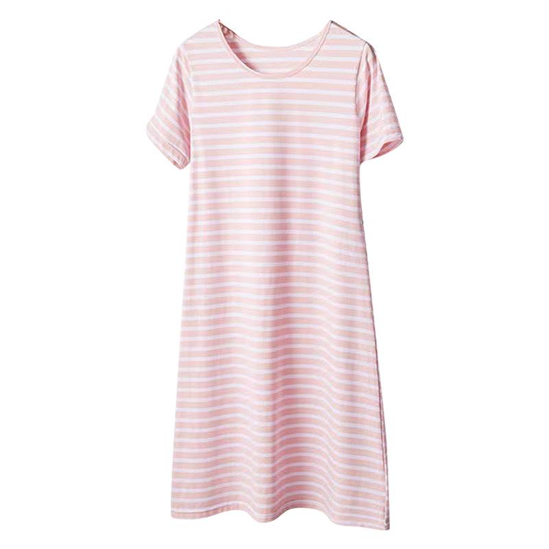 Women's Combed Cotton Pajama Dress with Built-in Bra Pads – Cool, Summer-Ready, Wearable Outdoors, All-Cotton Nightgown.
