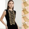 Gold Wire Costume Decorative Applique Baroque Vintage Sew on Patch Trapezoidal Multi-styles Uniform Knot Button Dance Costume