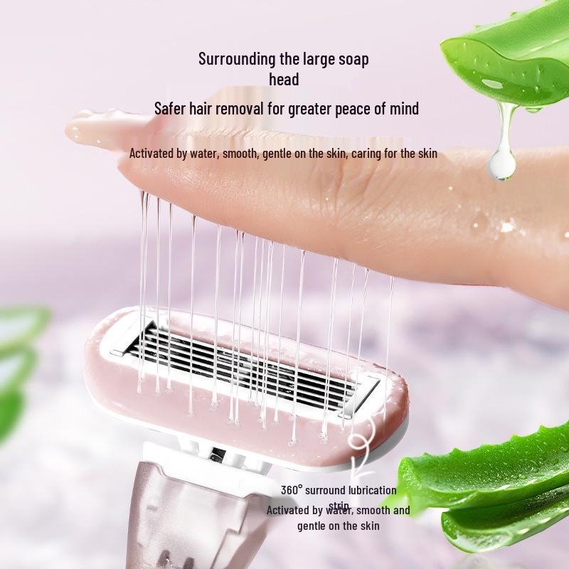 Aloe-Infused Ladies' Manual Razor for Underarms, Legs, and Bikini Area