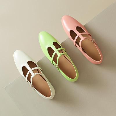 Women's Flat Sole Single Shoes, Spring/summer Candy Color, Comfortable Sheepskin Large French Low Top Shoes