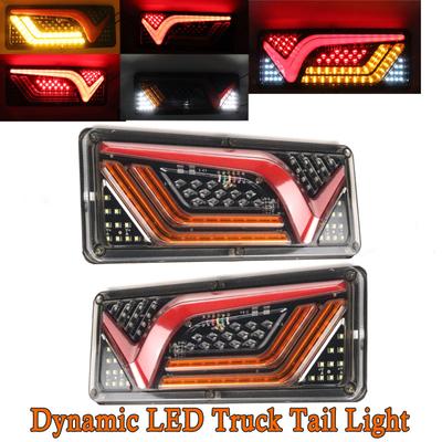 2PCS 12/24V Dynamische LED Lkw Rücklicht Blinker Bremse Hinten Lichter Reverse Signal Lampe Anhänger lkw Bus Camper Caravan