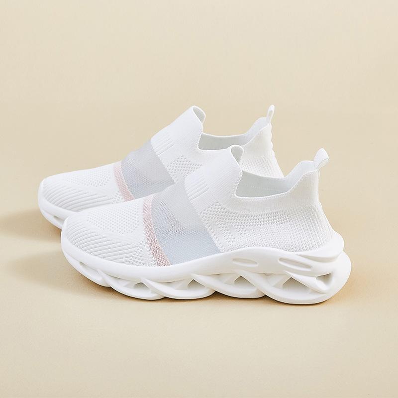 

Flyknit shoes summer student sports shoes mesh breathable fitness running casual 35 белый