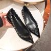 Fashion Small Size 31 32 33 Flat Shoes for Women Spring and Autumn Rivet Pointed Flat Shoes Shallow Large Size Shoes for Women 44 45