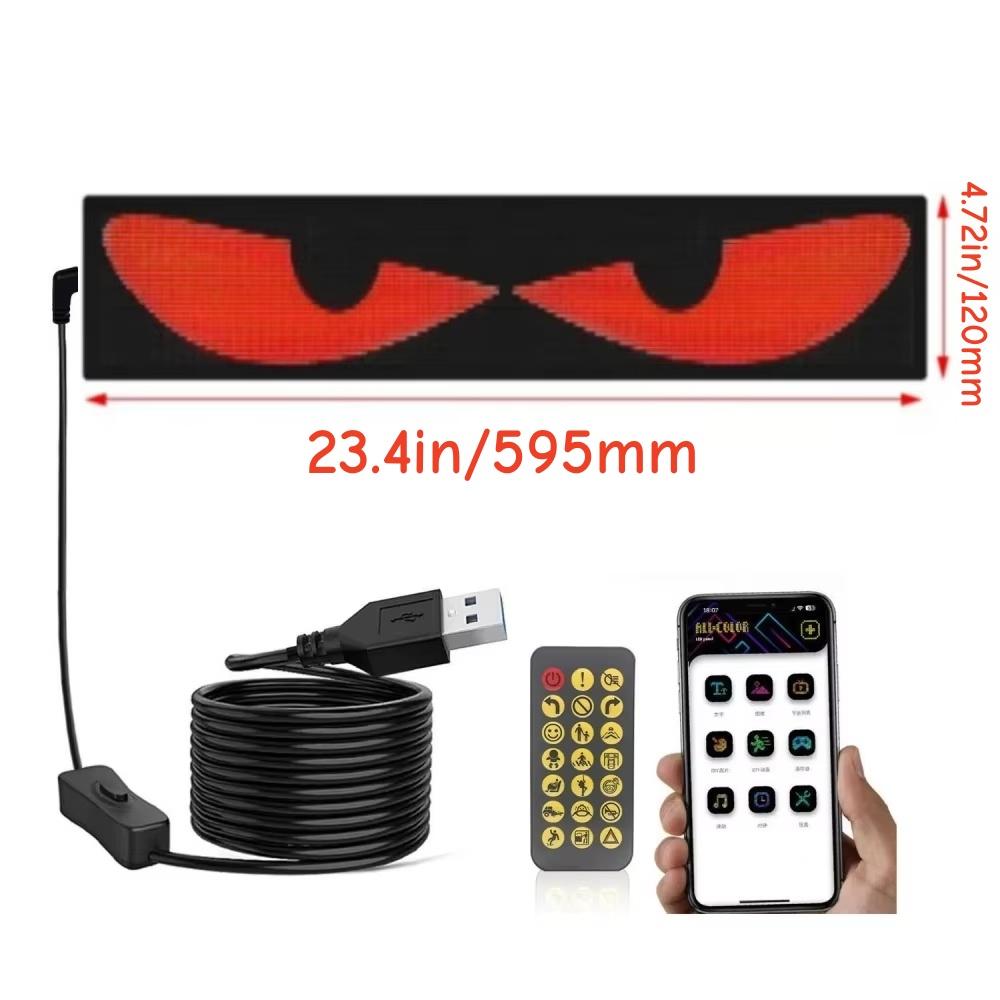 Car Truck Devil's Eye Signs Light Multilingual Car LED Matrix Pixel Panel Scrolling Advertising 5V USB Smart App Remote Control