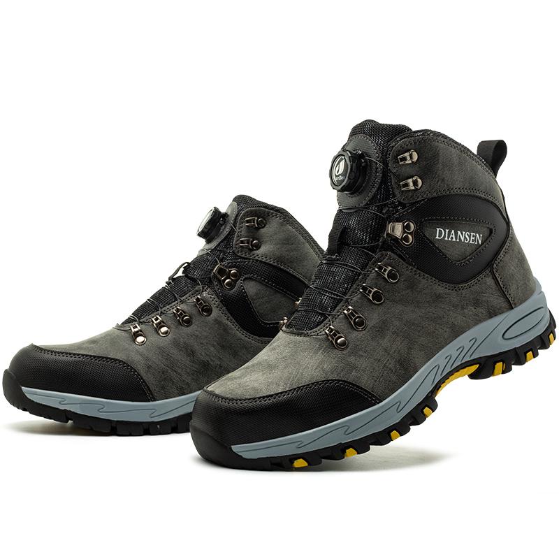 New Rotating Button  Waterproof Security Work Safety Boots Protective Leather Boots Anti-smash Anti-puncture Industrial Shoe
