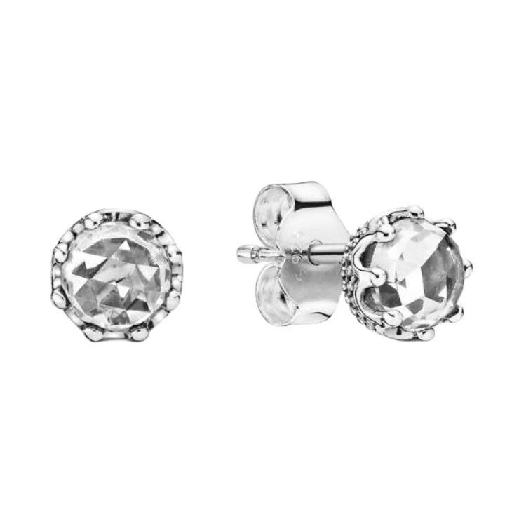 Pandora Logo Design Sterling Silver Cubic Zirconia Earrings Women earrings 298311CZ Box