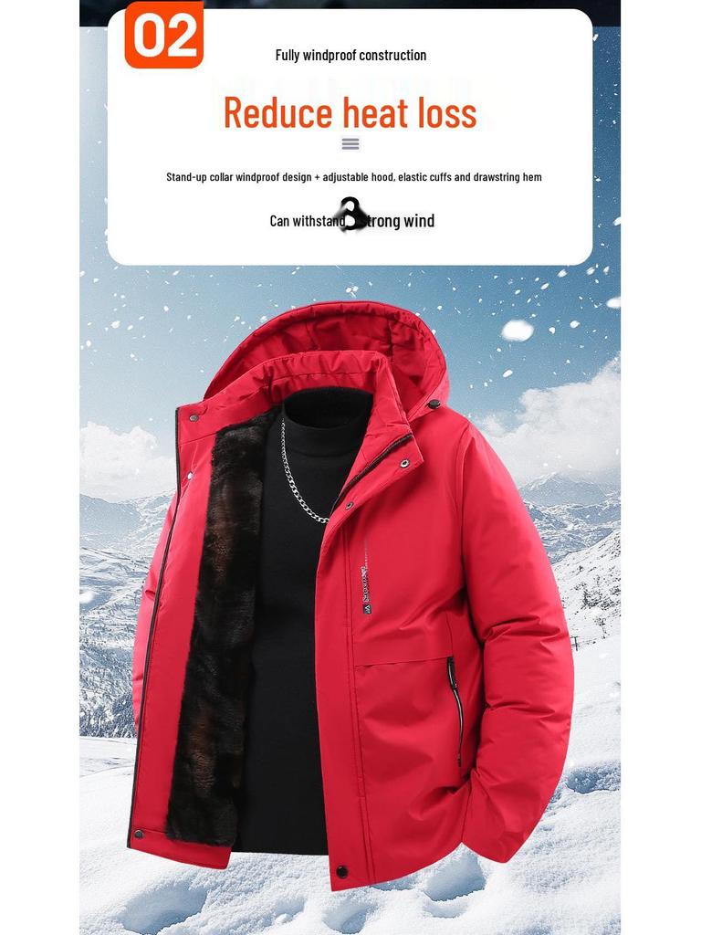 Graphene Thickened Men's Cotton Jacket with Detachable Hood - Warm Winter Casual Outerwear