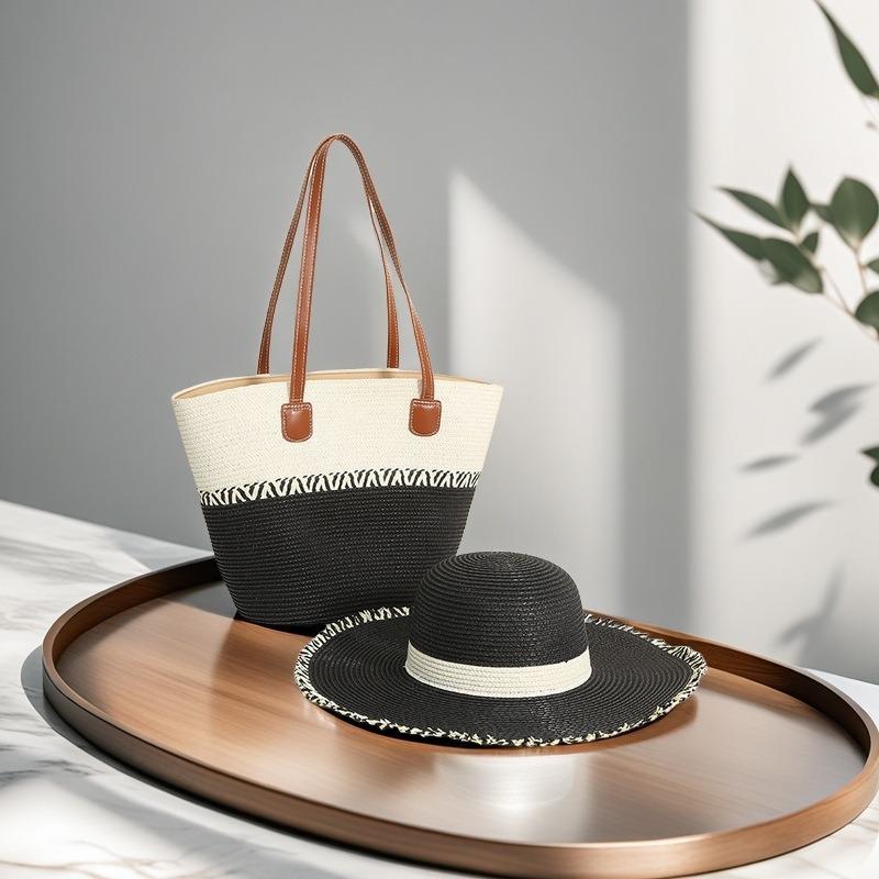 Straw Woven Tote: Beach Style, Large Capacity Shoulder Bag for Women