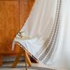 Boho Floral Semi-Blackout Curtains, Cotton Linen Farmhouse Curtains for Living Room Bedroom Vintage Rustic Patterned Printed