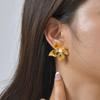 Light Luxury 18K Gold Plated Flower Earrings Stainless Steel Imitation Pearl Earrings for Women Fashion Personality Jewelry