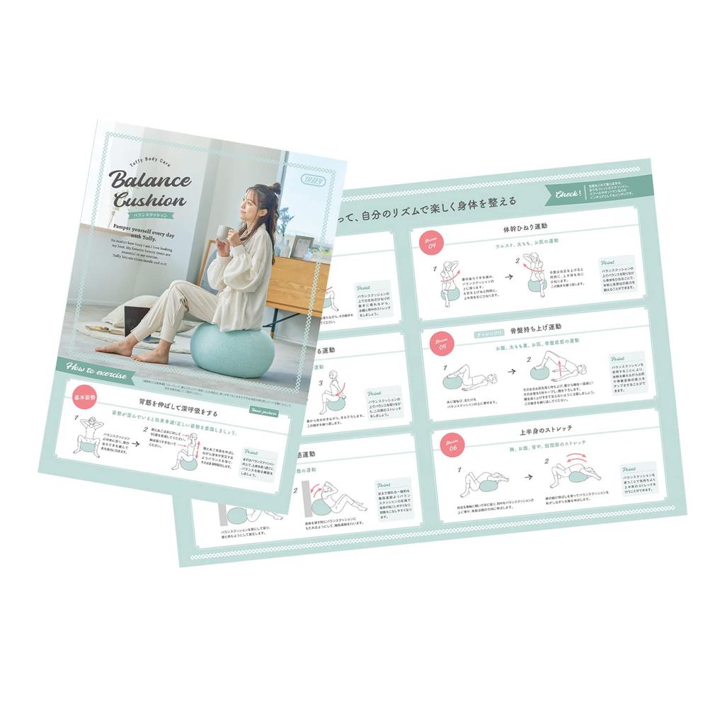 TOFFY Balance Cushion Posture Core Interior Abdominal Mint BC01, Sit-to-Workout, Improvement, Strength, Decor, Stool, Ottoman, Fitness, Stretching,