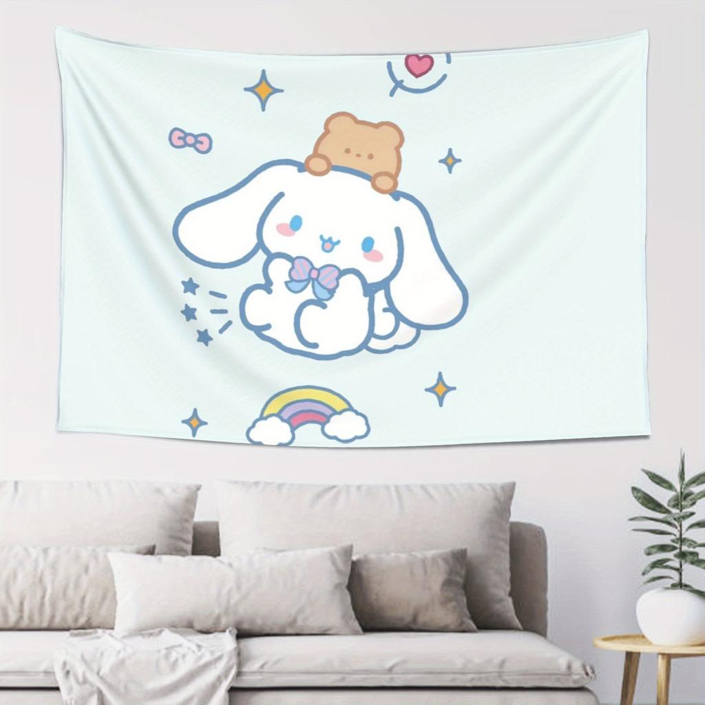 Cute Cartoon Cinnamoroll Sanrio Hello Kitty My Melody Tapestry Room Decoration Home Decor Bedroom Wall Hanging Fabric
