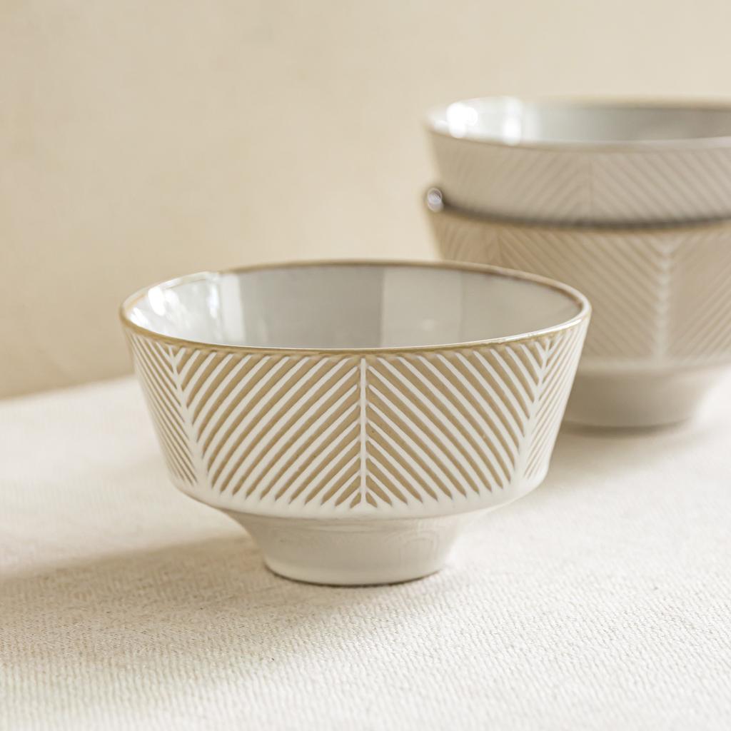 Japanese Rice Bowl Phnom Penh Line Bowl Simple Household Ceramic Bowl Bowl Tall Bowl Round Salad Bowl Tableware