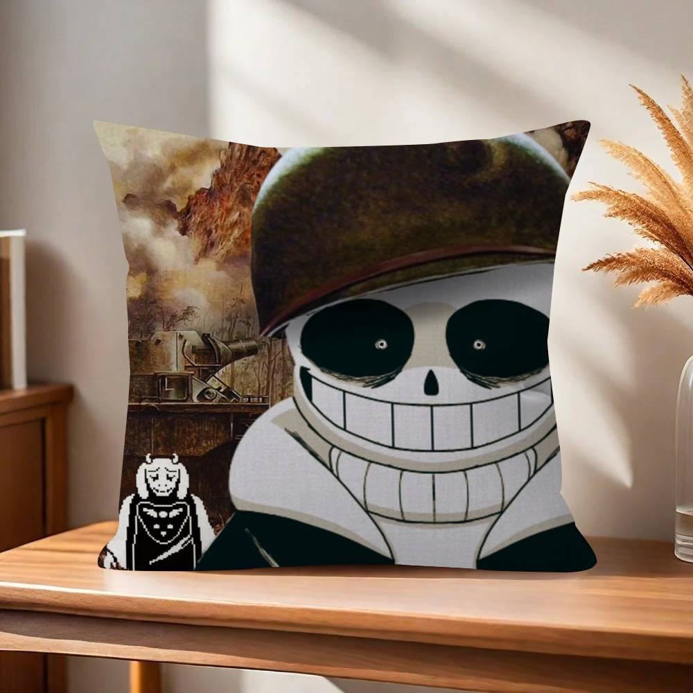 Cute HUndertale SansW Office Cushion Pillowcase Car Cushion CoverXCM Lumbar Pillowcase Sofa Pillowcover