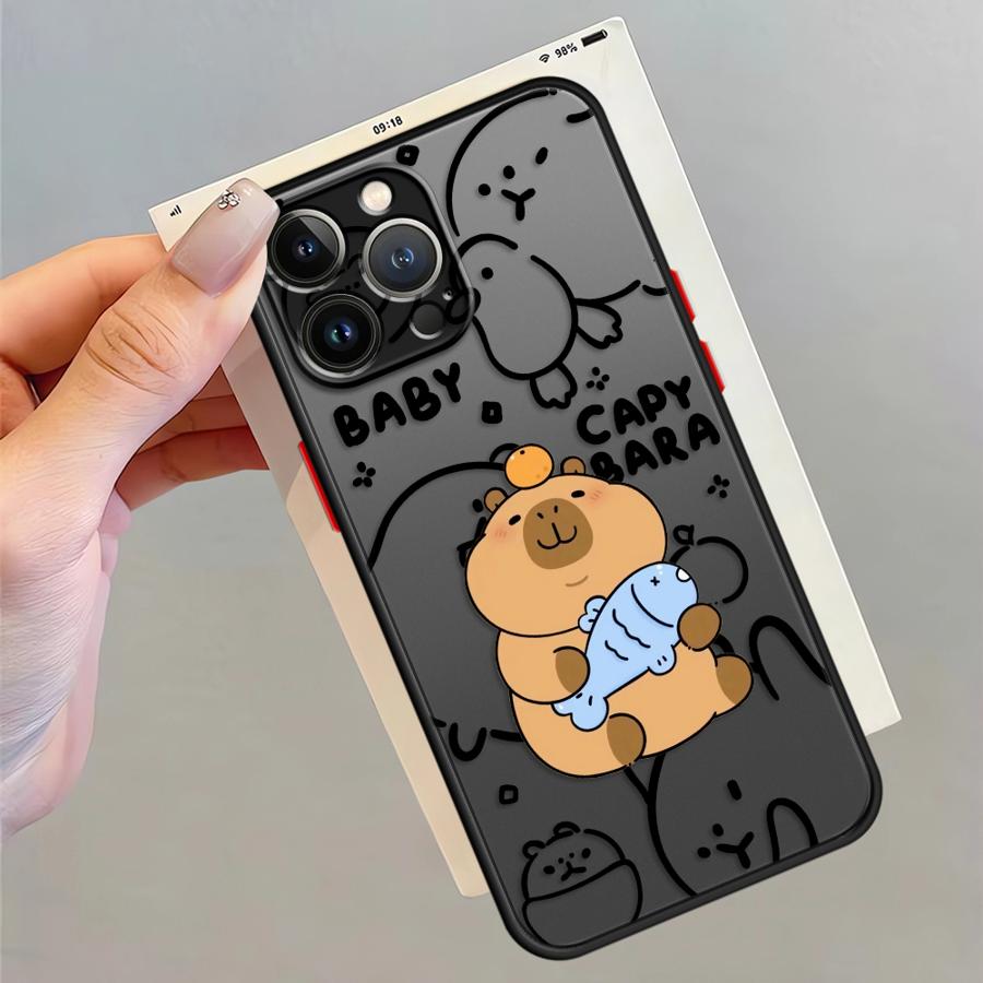 Cute Capybara Case for iPhone 17 Pro Max 11 XS XR 13 Mini 7 8 SE 15 14 Air 16 Plus 12 Funda Back Phone Cover