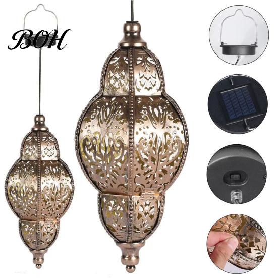 Moroccan Style Solar Lanterns Hanging Lights, Waterproof Outdoor Lanterns, Warm Light Lamps Powered Garden Lighting for Yard Patio Decor Decorative