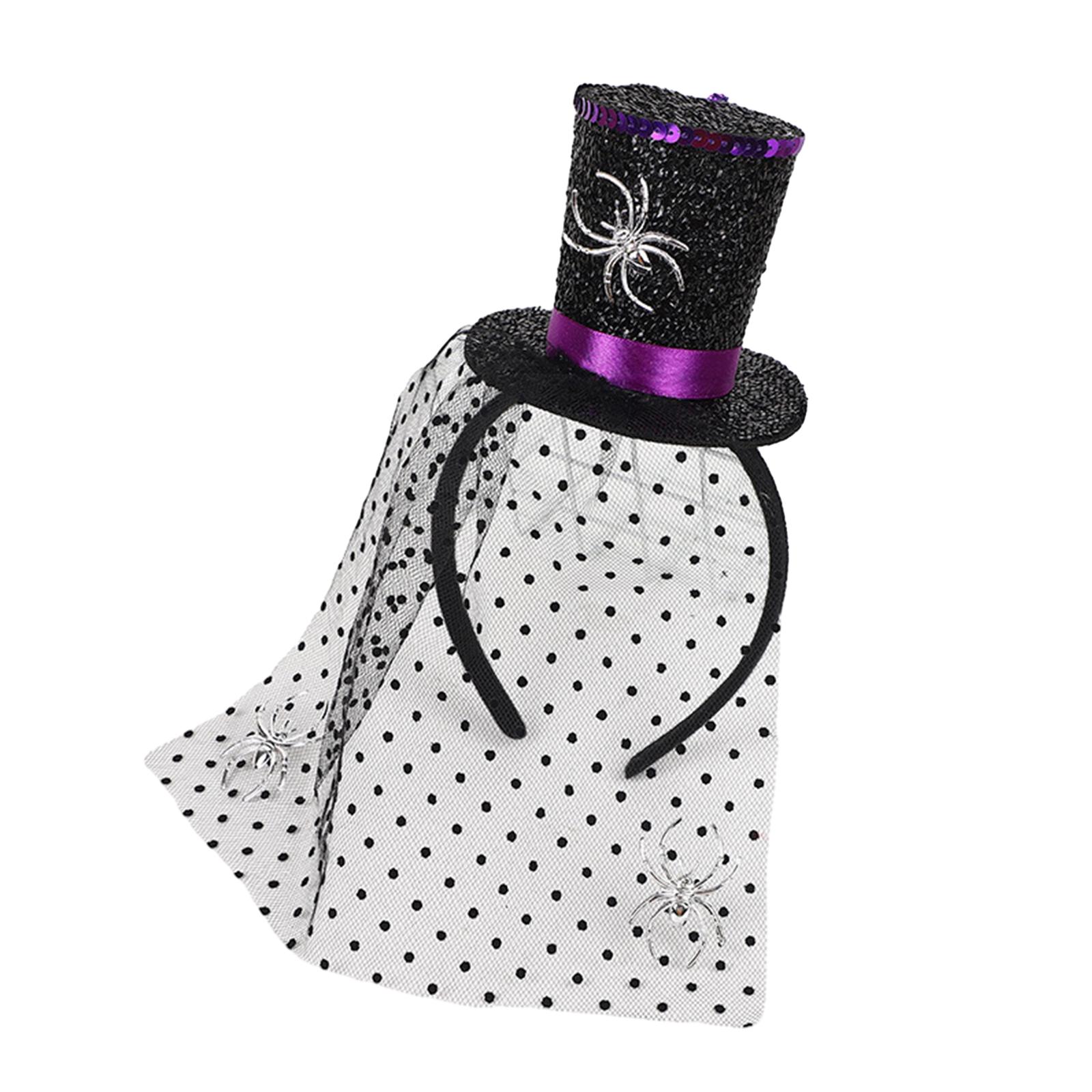 

Панк Женский Ободок для Волос для Прямых Эфиров с Декором Паутины Элегантный Декор Цилиндра Ободки Обруч для Волос для Подростков B