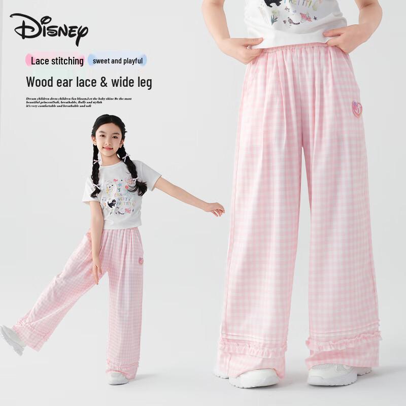Disney Girls' 2025 Plaid Lightweight Summer Pants
