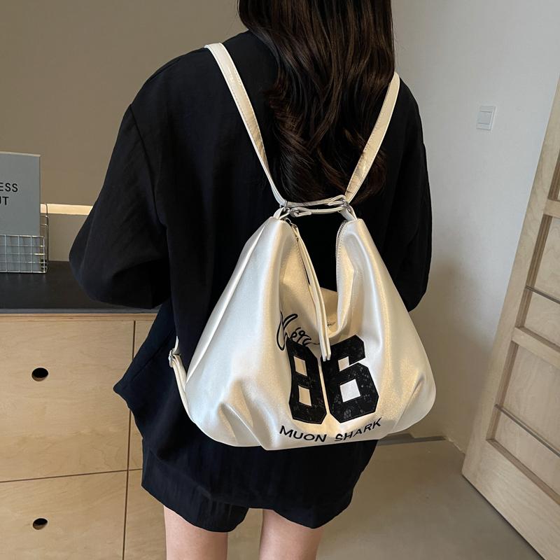 Geantă de umăr Geantă de tote cu scrisoare în stil colegiu pentru femei Rucsac de damă