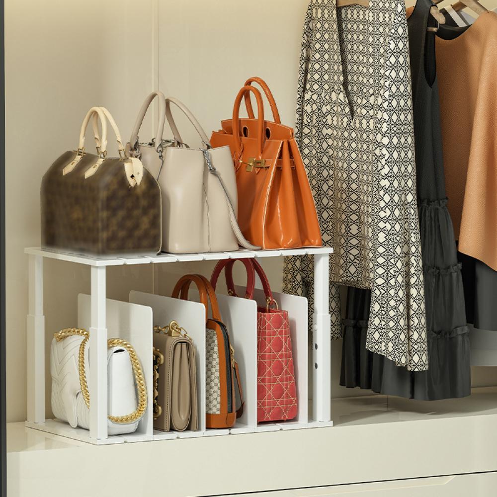 Organizator de separatoare de raft din plastic pentru geantă verticală, cămăși de pulover, în dormitorul cămară