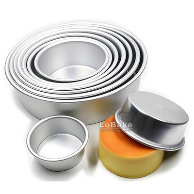 4-12 polegadas Fundo Fixo Forma Redonda Lisa Alumínio Anodizado Metal Forma para Bolo Chiffon Forma para Pão Formas para Mousse Assadeiras DIY Assar