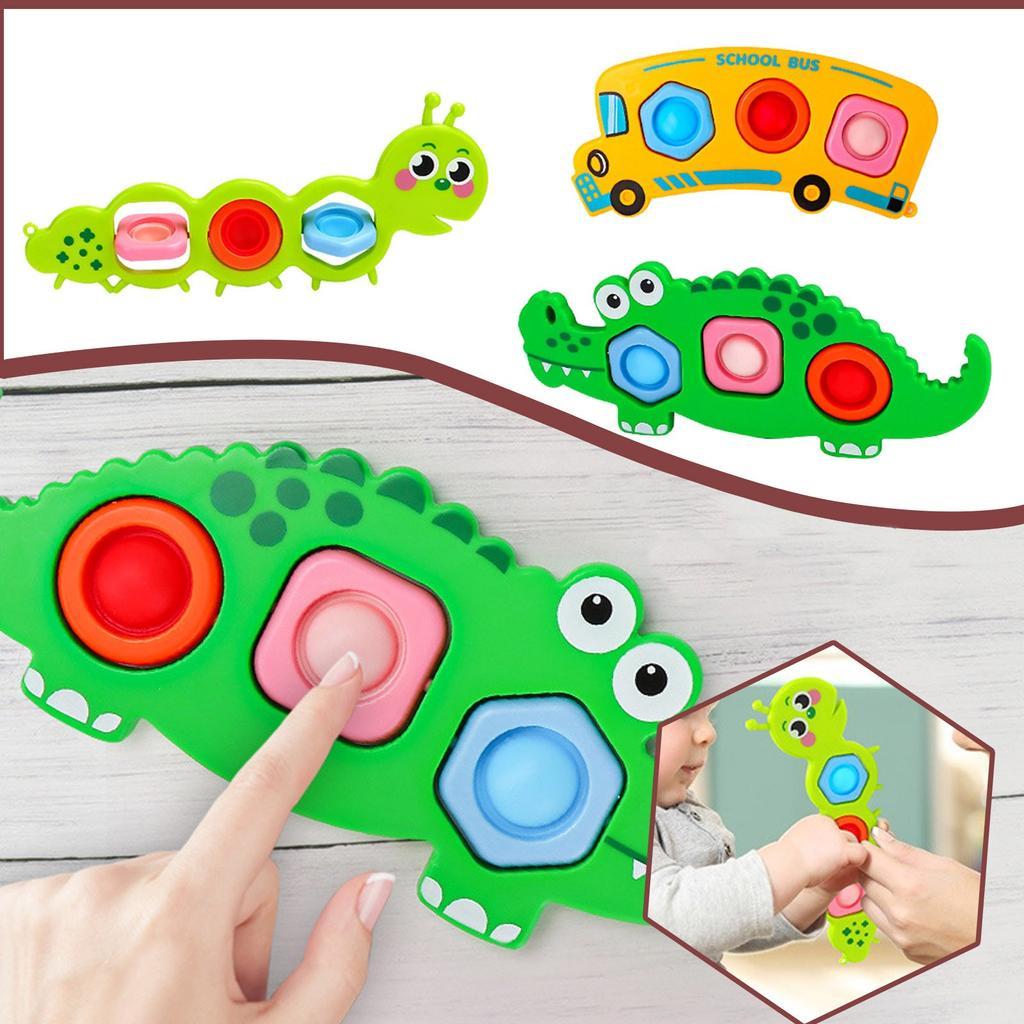 Bubble Pop Fidget Toy Crocodile, Caterpillar, And School Bus
